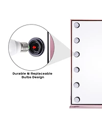 Byootique Lighted Hollywood Vanity Mirror 12pcs Dimmable Led Tabletop Wall Mount Makeup