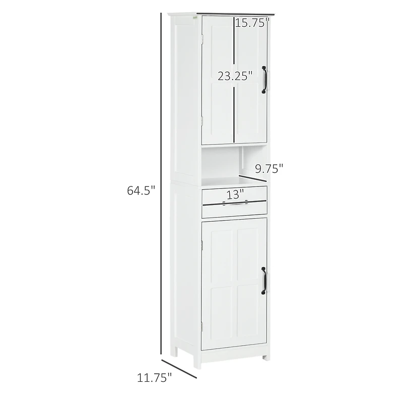 kleankin Bathroom Storage Cabinet with Open Shelf,
