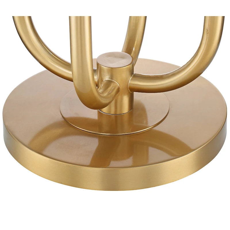 Possini Euro Design Mid Century Modern Glam Style Floor Lamp 4-Light Led 68.5" Tall Warm Gold Glass Globe Shade for Living Room House Uplight