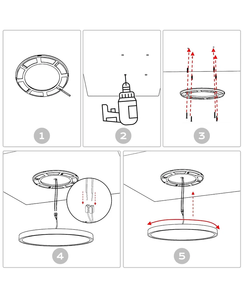 16" Flush Mount Ceiling Light 32W Led 3 Color Kitchen Lamp Home Fixture 2 Pack