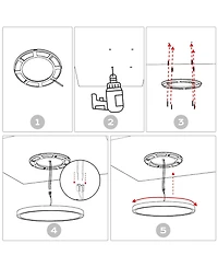 16" Flush Mount Ceiling Light 32W Led 3 Color Kitchen Lamp Home Fixture 2 Pack