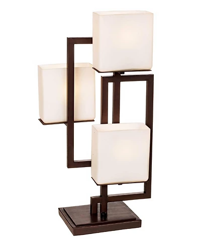 Possini Euro Design Lighting on the Square Modern Table Lamp 24" High Roman Bronze Metal Opal Glass Shade for Bedroom Living Room House Home Beds