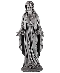 John Timberland Virgin Mary Statue Sculpture Catholic Decor Outdoor Garden Front Porch Patio Gray Stone Finish Ceramic 29" Tall