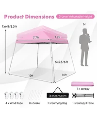 Slickblue 10 x 10 Feet Outdoor Instant Pop-up Canopy with Carrying Bag