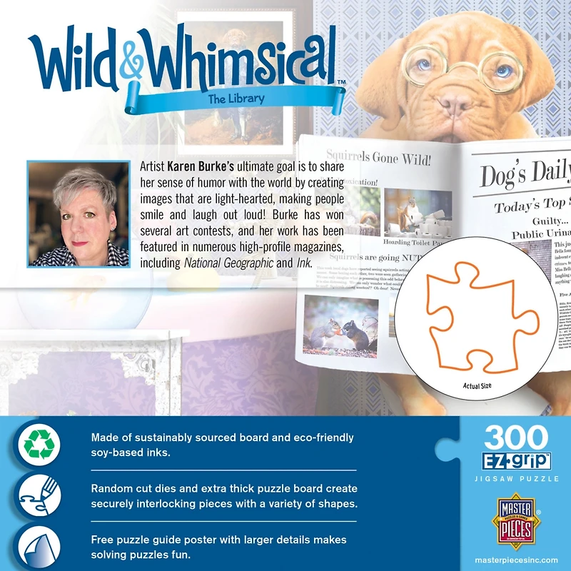 Masterpieces Wild & Whimsical - The Library 300 Piece Ez Grip Puzzle