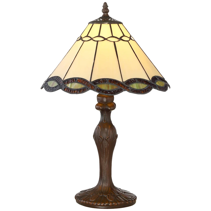 Robert Louis Tiffany Camile Traditional Tiffany Style Accent Table Lamp 18 1/2" High Antique Bronze Brown Woven Art Glass Shade Decor for Bedroom Hous