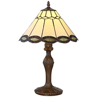 Robert Louis Tiffany Camile Traditional Tiffany Style Accent Table Lamp 18 1/2" High Antique Bronze Brown Woven Art Glass Shade Decor for Bedroom Hous