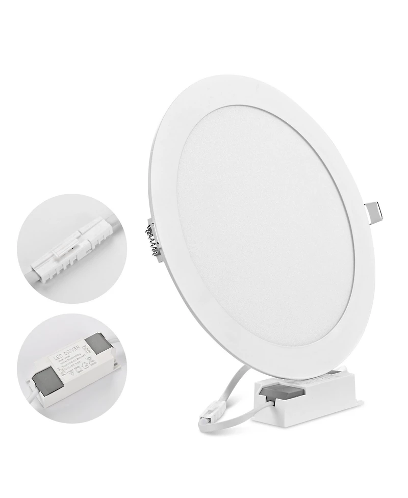 8" Led Recessed Ceiling Panel Down Light Round 3 Color Slim Spot Lamp 6 Pack