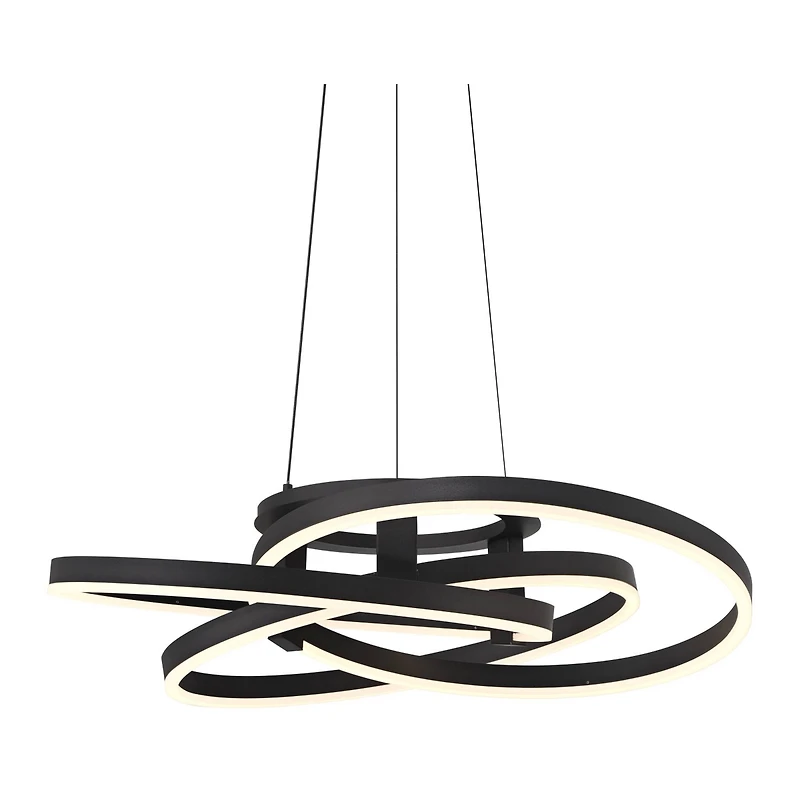 Possini Euro Design McKenna Sanded Black Pendant Light 26 1/2" Wide Modern Ribbon Led Fixture for Dining Room House Kitchen Island