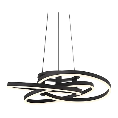 Possini Euro Design McKenna Sanded Black Pendant Light 26 1/2" Wide Modern Ribbon Led Fixture for Dining Room House Kitchen Island