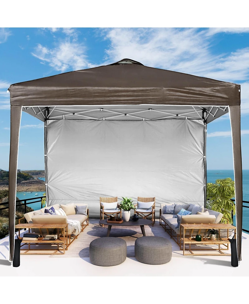 InstaHibit 10x10 Ft Pop Up Canopy with Sidewall & Bag Party Tent Outdoor Event