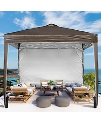 InstaHibit 10x10 Ft Pop Up Canopy with Sidewall & Bag Party Tent Outdoor Event