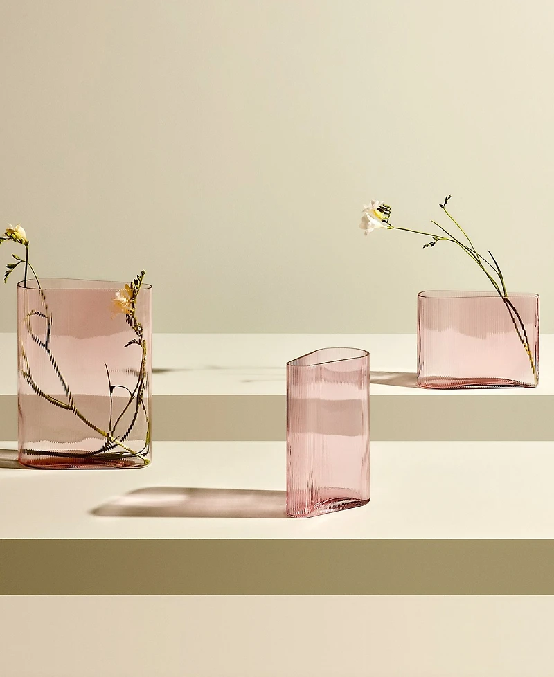 Nude Glass Mist Tall Vase Dusty Rose