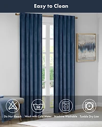 510 Design Colt Room Darkening Velvet Thermal Insulated Curtain Panel Pair, 37"W x 84"L