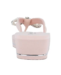 Juicy Couture Women's Crepe Bow Detail Wedge Sandals