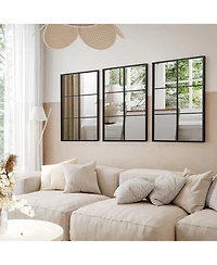 Metal Wall Mirror Large Window Decorative Farmhouse Mirror Square28'' x40''