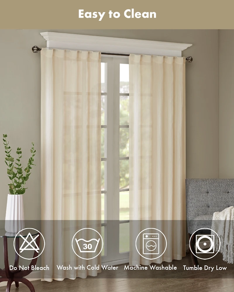 Madison Park Harper Solid Crushed Curtain Panel Pair