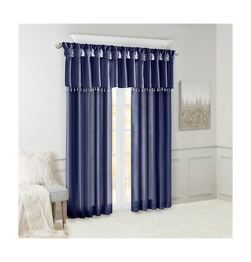 Madison Park Emilia Twist Tab Lined Window Curtain Panel, 50"W x 120"L