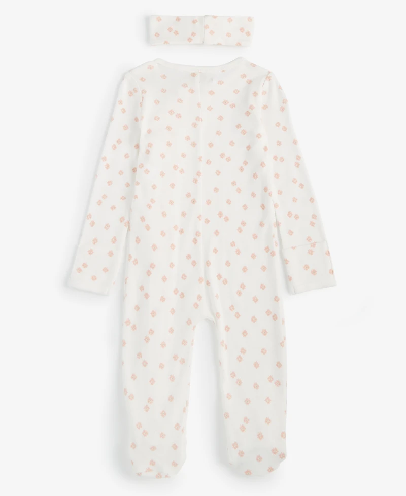 Baby Girls Secret Garden Cotton Printed Coverall Set, Exclusively at Macy's