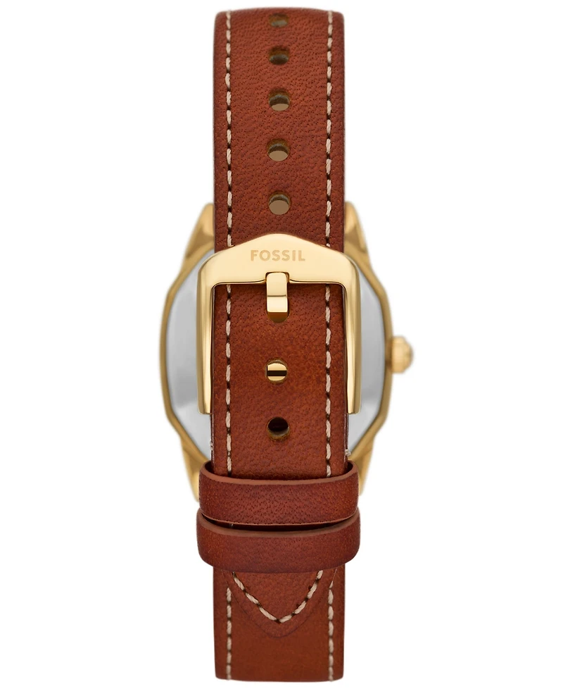 Fossil Women's Harlow Three-Hand Medium Brown Leather Watch 27mm