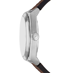 Fossil Men's Everett Three-Hand Date Brown Leather Watch 42mm