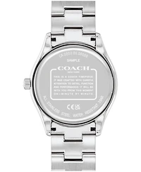 Coach Unisex Silver Brooks Stainless Steel Crystal Watch 38mm