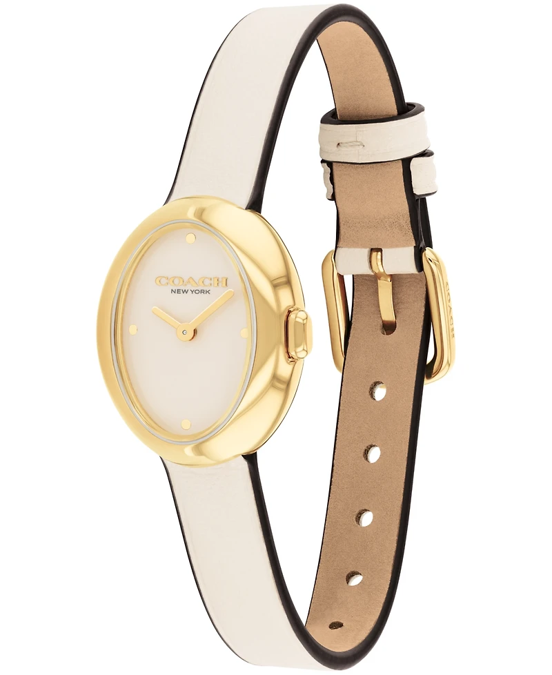 Coach Women's Chalk Sammy Leather Strap Watch 22.5mm