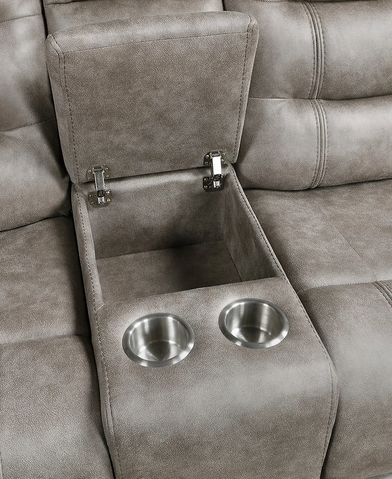 Homelegance White Label Gabi 77" Double Reclining Love Seat with Center Console