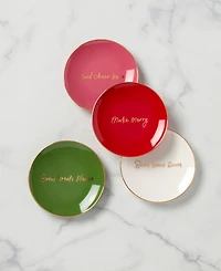 Kate Spade Be Jolly Color 4-Piece Tidbit Plates
