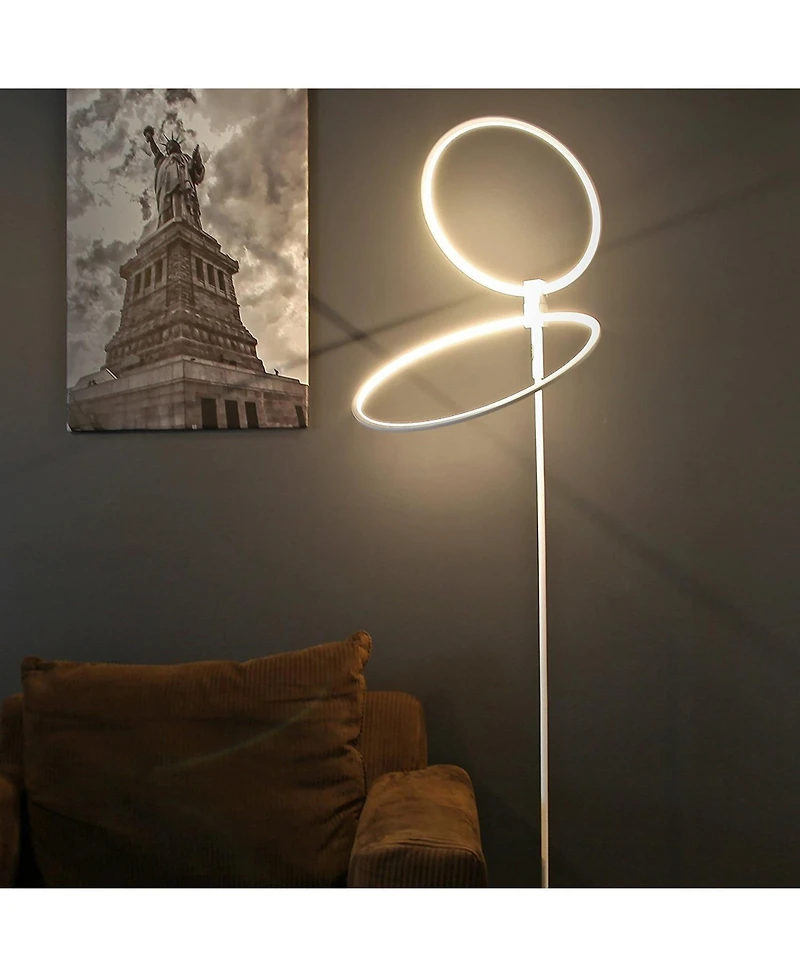 Eclipse 79" Led Torchiere Floor Lamp with Adjustable Rings
