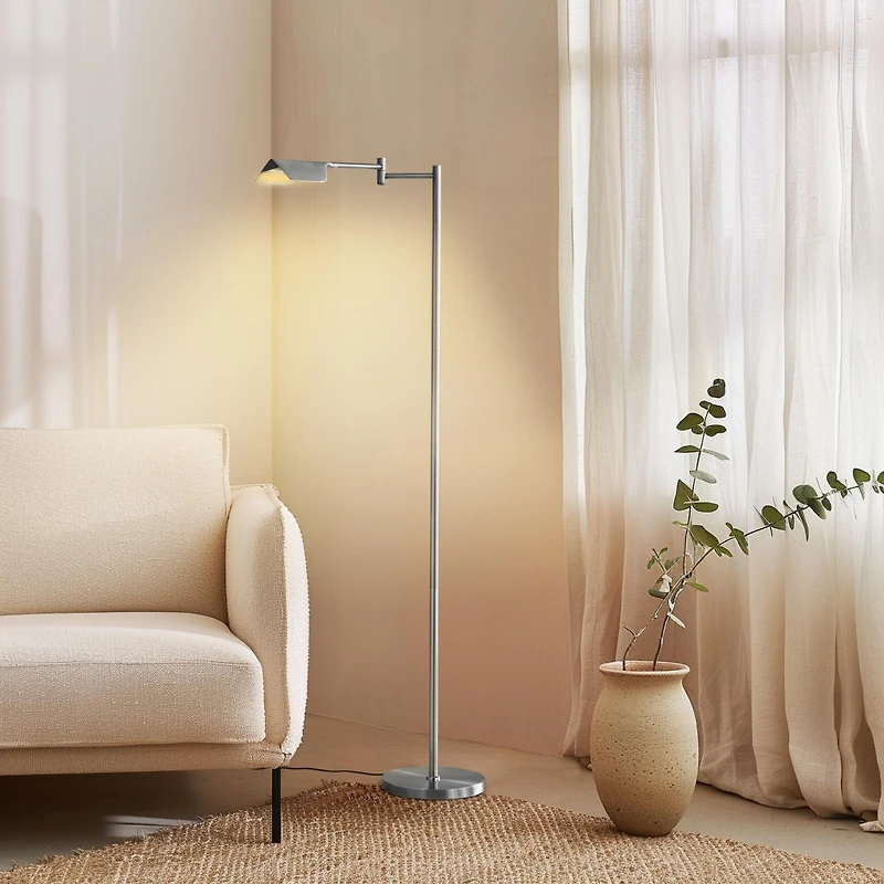 Leaf Modern Pharmacy Reading Led Floor Lamp with Adjustable Neck (53")
