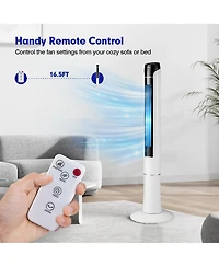 Costway Portable 48'' Tower Fan 80 °Oscillating Bladeless Fan w/Remote & Led Control