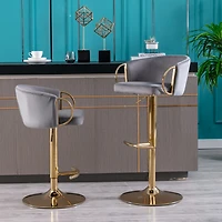 Streamdale Chrome Bar Stools with Adjustable Height and Footrest