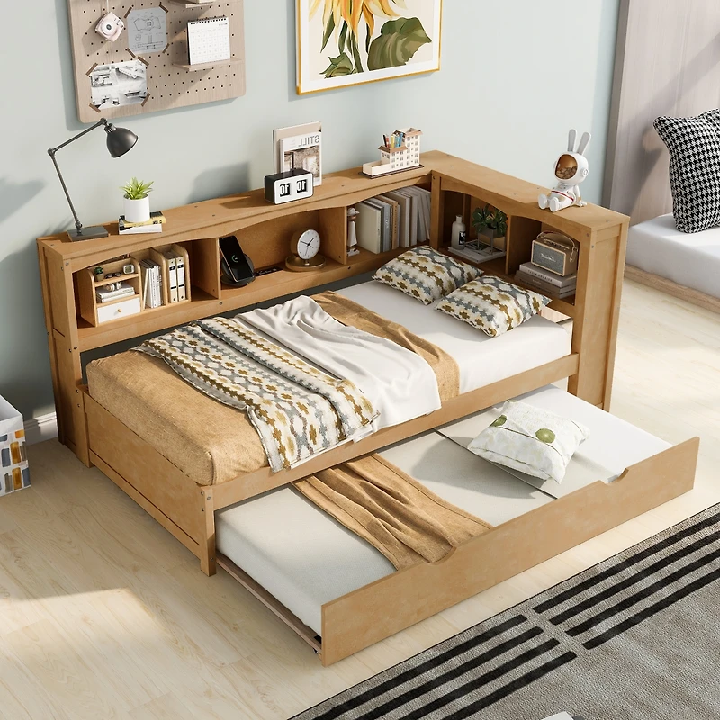 Streamdale Twin Daybed with Trundle, Storage, Usb