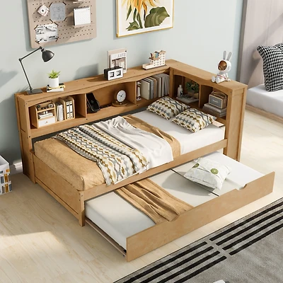 Streamdale Twin Daybed with Trundle, Storage, Usb