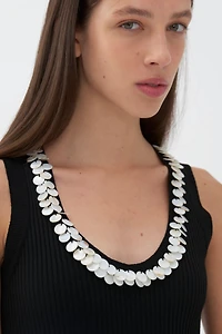 Nocturne Women's Mother of Pearl Beaded Knit Top