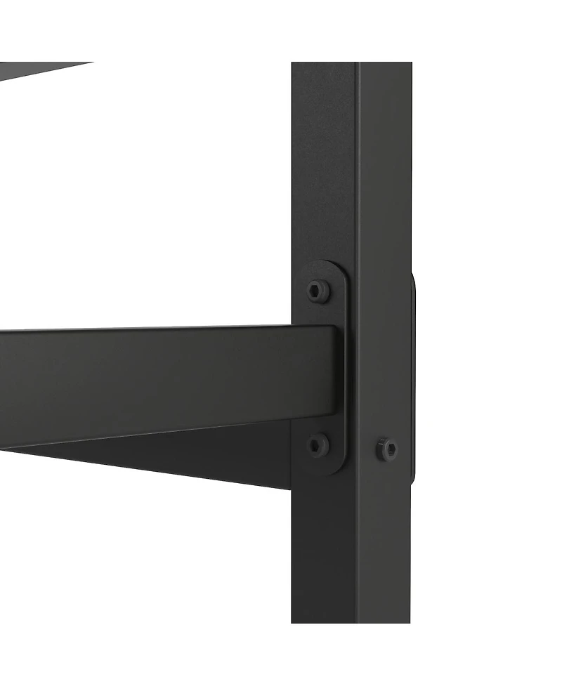 Simplie Fun Queen Metal Platform Bed with Headboard and Footboard