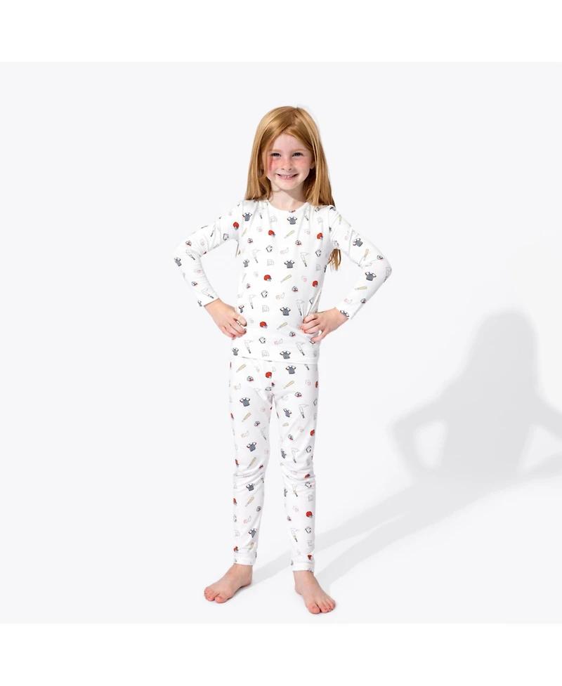 Bellabu Bear Toddler Unisex Kids Baseball Set of 2 Piece Pajamas