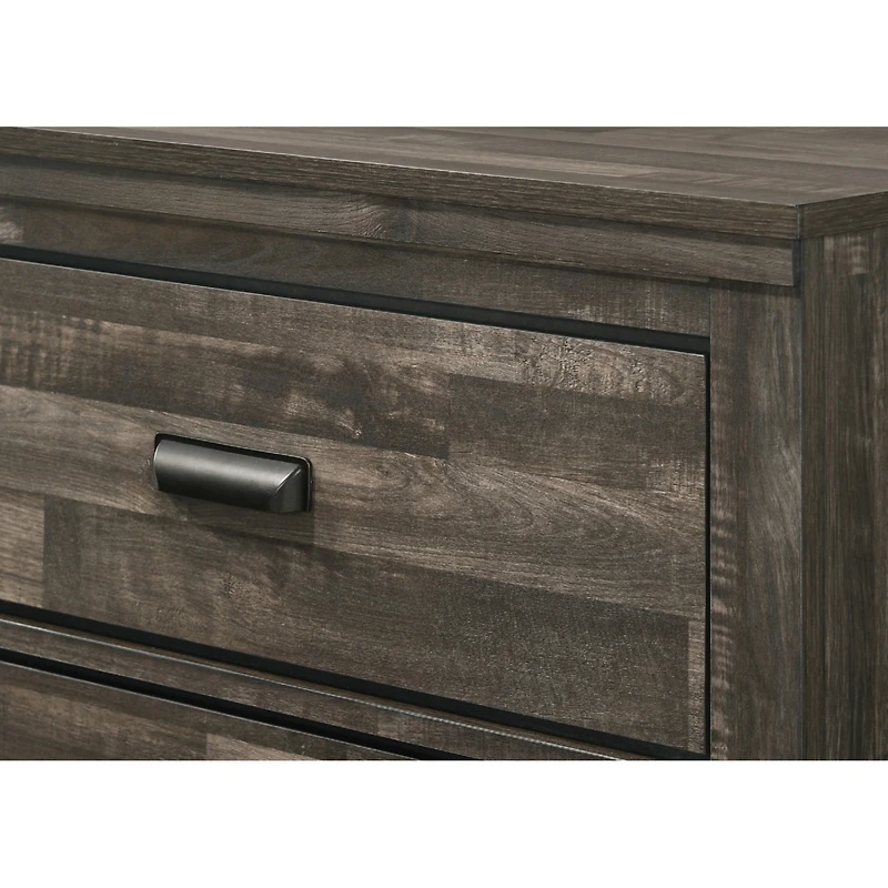 Simplie Fun Contemporary Nightstand in Brown Mix Finish with 2 Drawers
