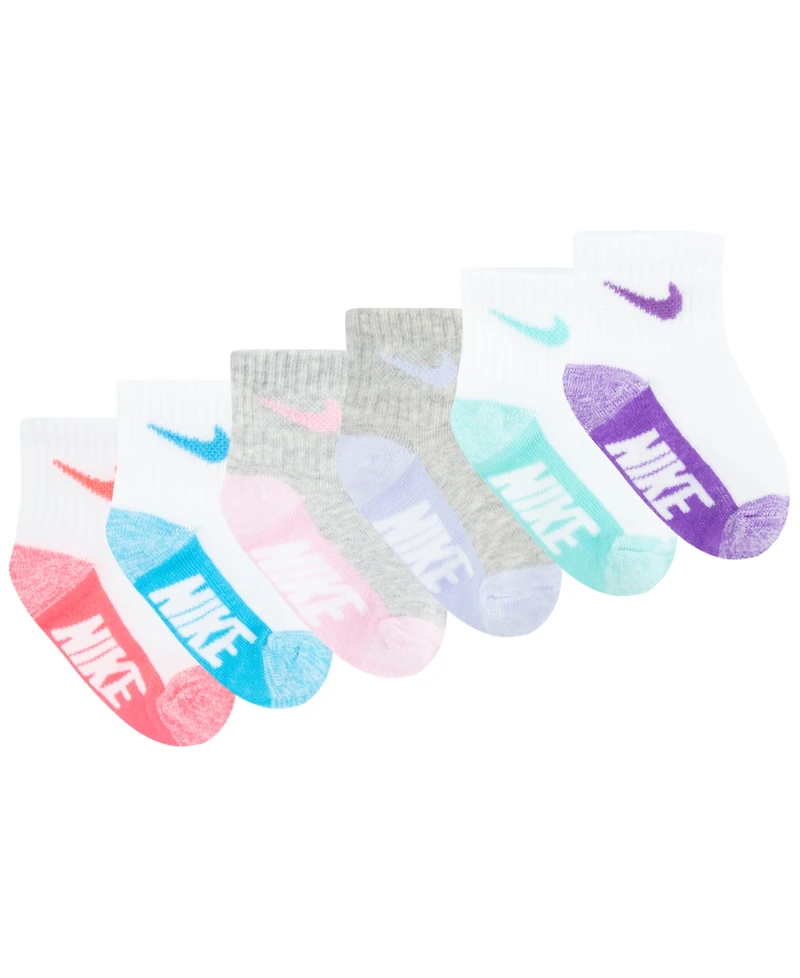 Nike Baby and Toddler Boys or Girls Multi Logo Socks, Pack of 6