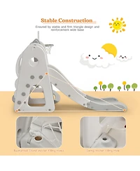 6 1 Toddler Slide and Swing Set Climber Playset w/ Ball Games Orange