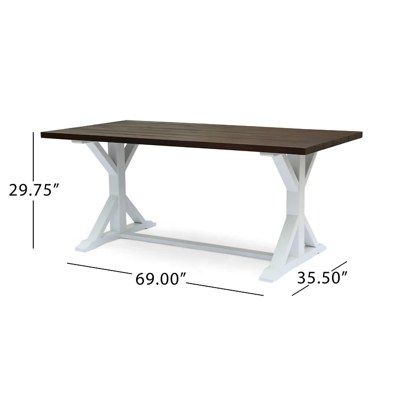 Streamdale Acacia Wood Dining Table Rustic-Contemporary Charm for Gatherings