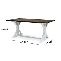 Streamdale Acacia Wood Dining Table Rustic-Contemporary Charm for Gatherings