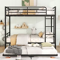 Simplie Fun Full Over Full Metal Bunk Bed With Trundle