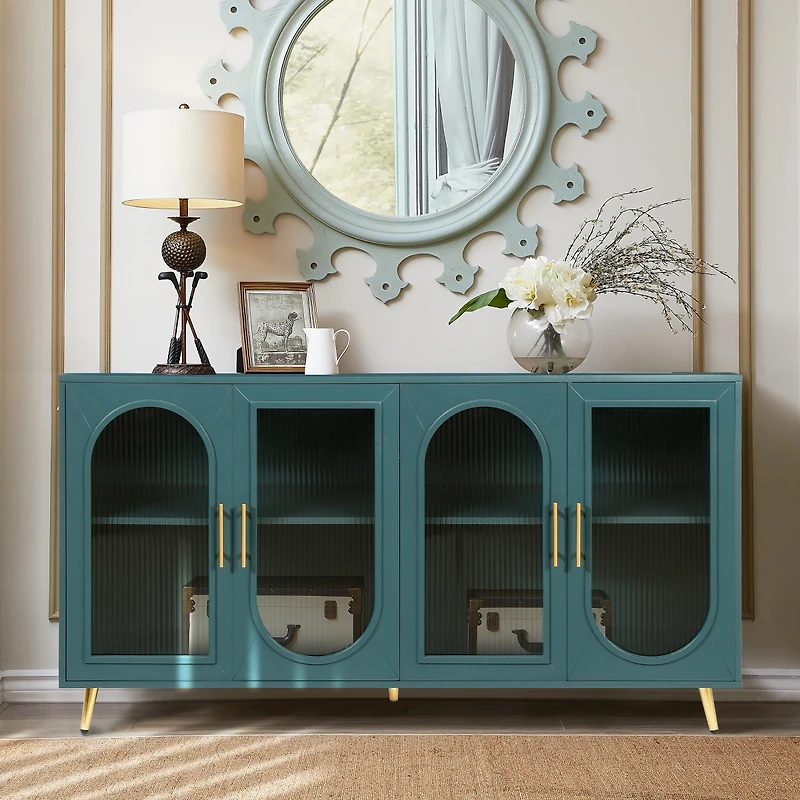 Simplie Fun 65+ Inch Wood Tv Stand with Storage Cabinet & Shelves