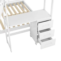 Streamdale Twin Over Full Bunk Bed With Built-In Desk And Three Drawers