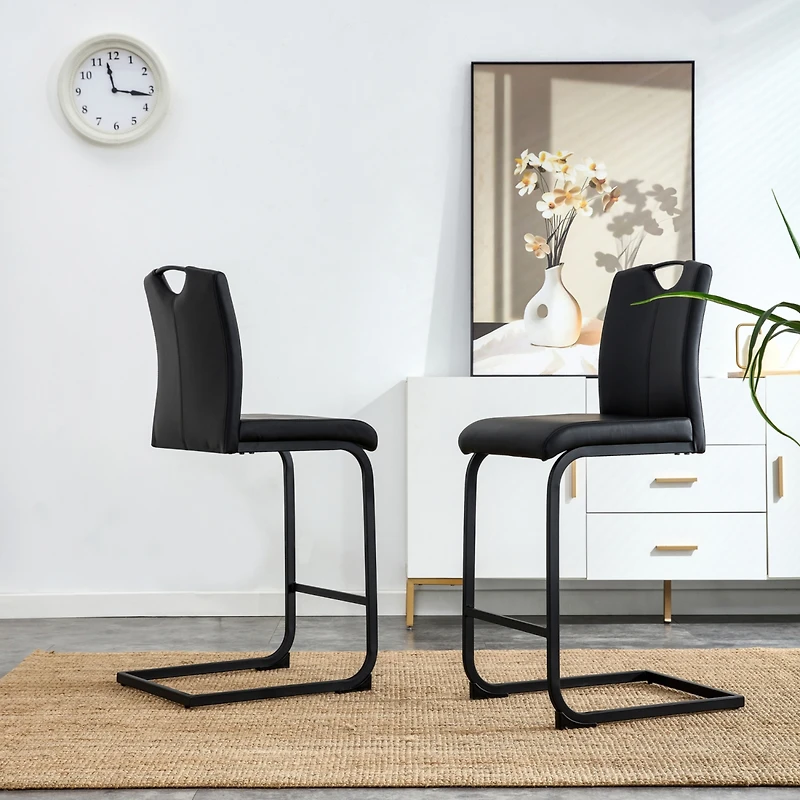 Streamdale Pu Chair Barstool Dining Counter Height Chair Set Of 2