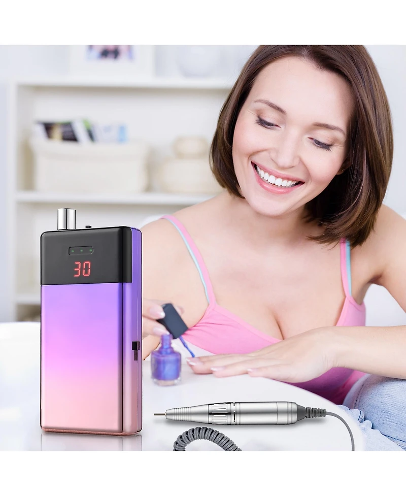 Byootique Portable Rechargeable Electric Nail Drill Machine Kit for Acrylic Nail
