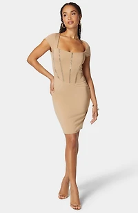 Bebe Women's Embellished Corset Mini Dress