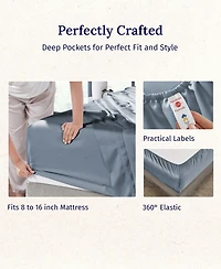 5-Star Luxury Sheet Set, 600 Thread Count Cotton Sateen, Soft & Crisp Bed Sheets